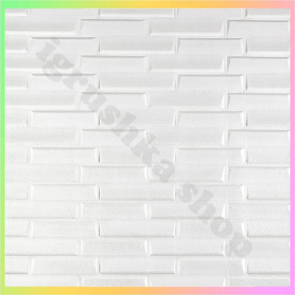Самоклеючі 3D панелі для стін білі цегляні легкі декоративні покриття інтер'єру 770х700х5 см, фото 1