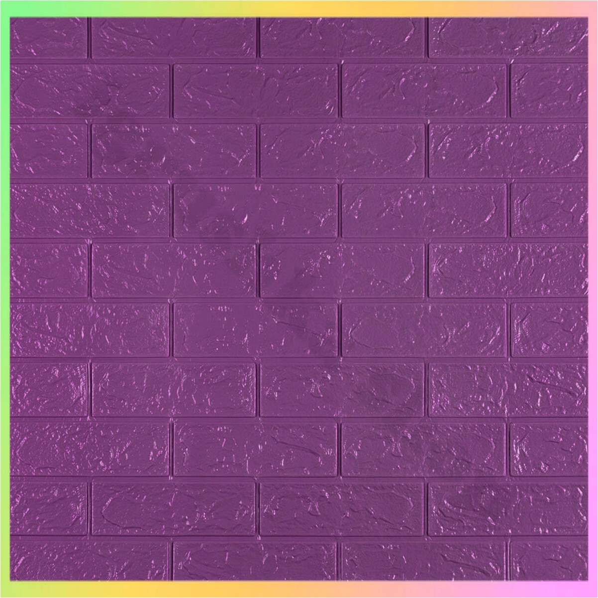 Панель 3D самоклейка цегла фіолетова 700х770х3 мм пориста поліпропілен декоративне покриття для стін, фото 1