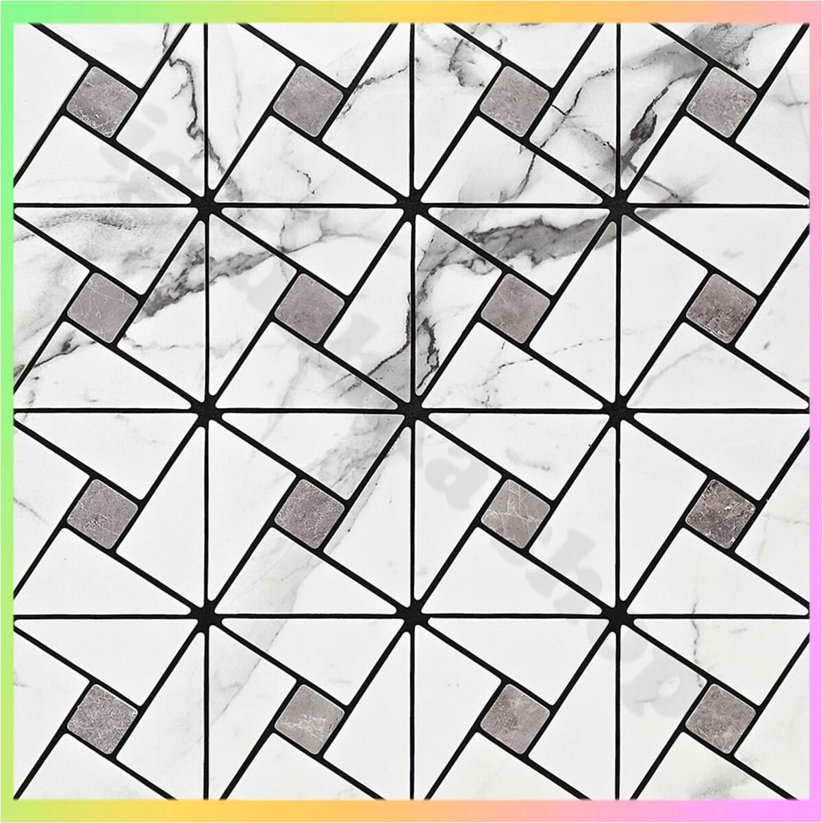 Самоклеюча плитка мозаїка ПЕТ 300х300х4мм декоративне оздоблення для стін інтер'єрів ванної кухні вітальні спальні 75г, фото 1