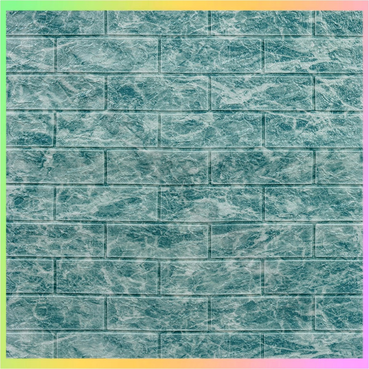 Декоративна 3D панель під цеглу, що самоклеїться Глибоке море для стін інтер'єру квартири будинку 70х77 см, фото 1