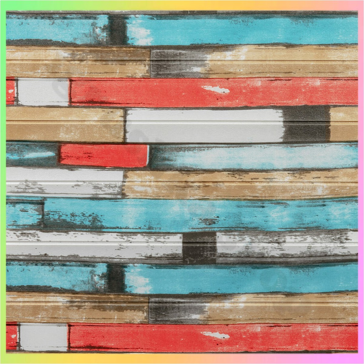 Самоклеючі 3D панелі під рожеве дерево для декору стін та стель в інтер'єрі кімнати 70x70 см, фото 1