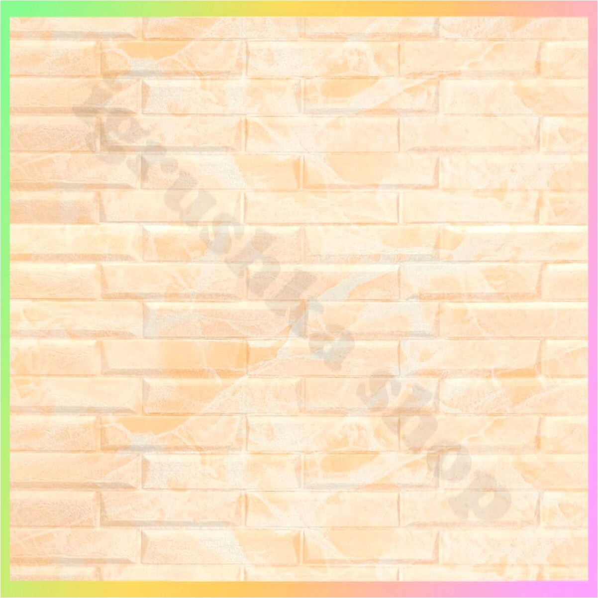 Самоклеючі 3D панелі для стін жовто-білі цегляні легкі міцні для декорування інтер'єру 700х770х7 см, фото 1