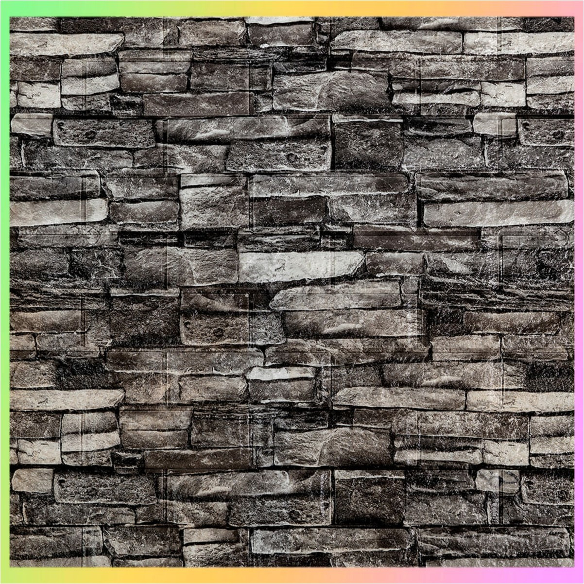 Самоклеючі 3D панелі сірий цегла для стін легкий декор інтер'єрний матеріал 70x77 см Економічний стильний дизайн, фото 1