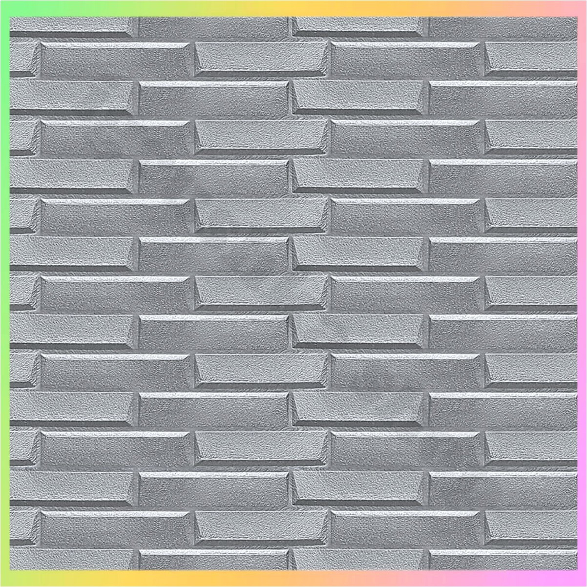 Самоклеючі 3D панелі для стін сірий цегла декоративне покриття інтер'єру 770х700х5 см, фото 1