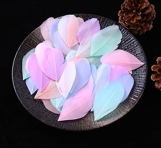 Декоративне Пір'я / Пухнасті / Упаковка ≈ 45-50 шт / від 4 до 8 см / Пастельний Мікс №2