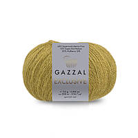 Gazzal EXCLUSIVE (Газзал Ексклюзив) №9928 гірчиця (Пряжа вовна мериноса з мохером на шовку, нитки для в'язання)