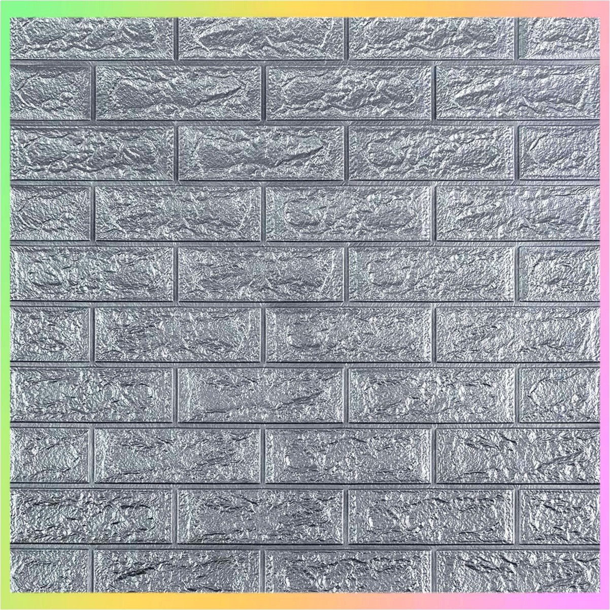 Стінові панелі 3D самоклеючі для декору стін із поліпропілену сріблясті легкі міцні 70х77 см 3D панелі для стін декор стін, фото 1