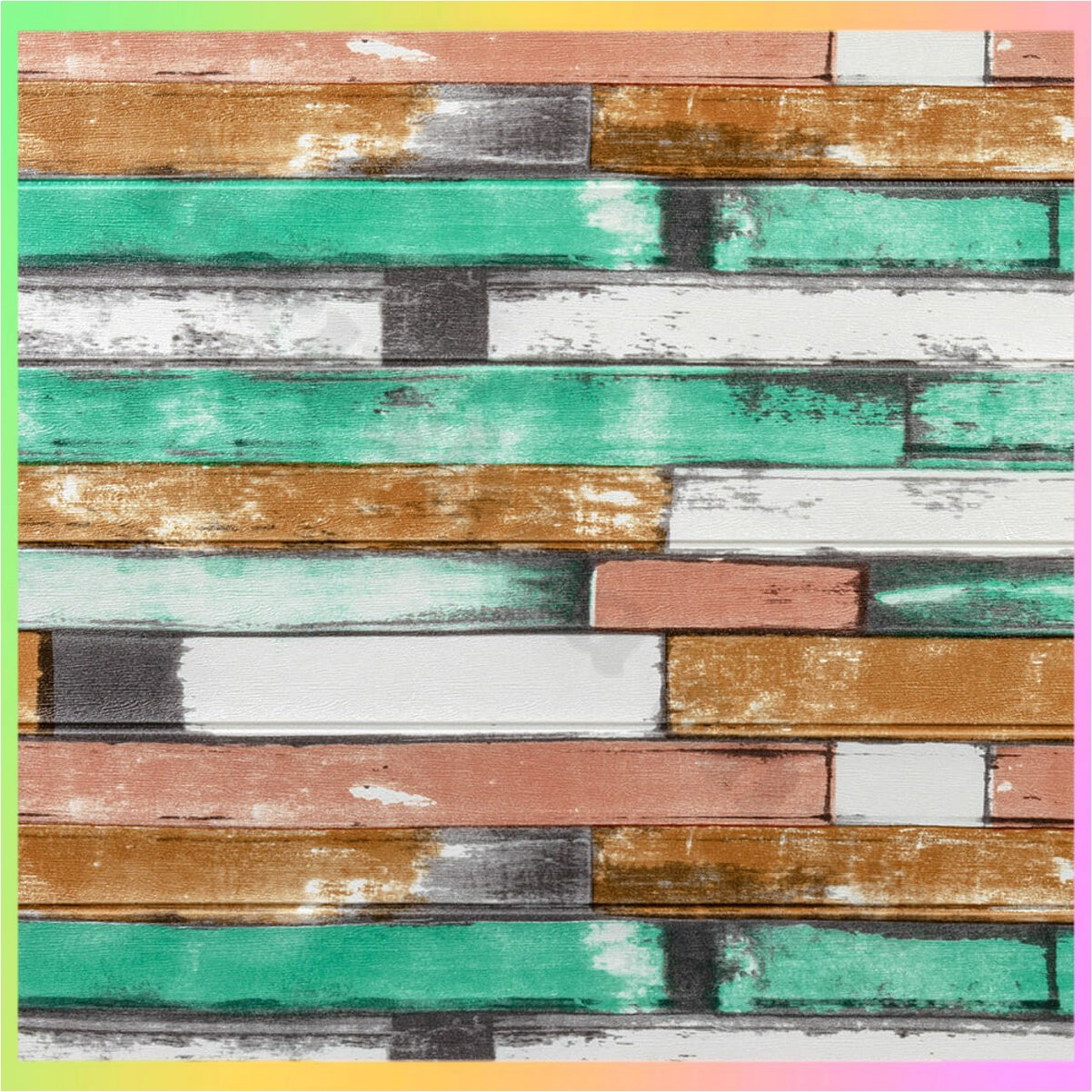 3D панель, що самоклеїться, м'ятне дерево для декору стін кухні ванної кімнати 70x70 см декоративна панель для інтер'єру, фото 1