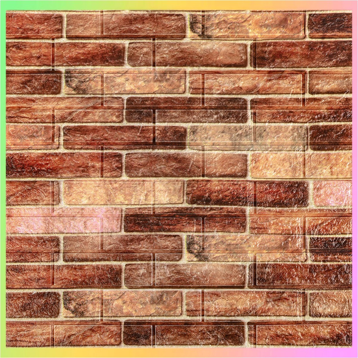 Самоклеюча 3D панель коричнева цегла для стін легкий декоративний матеріал інтер'єрний оздоблювальний елемент 700x770 см, фото 1