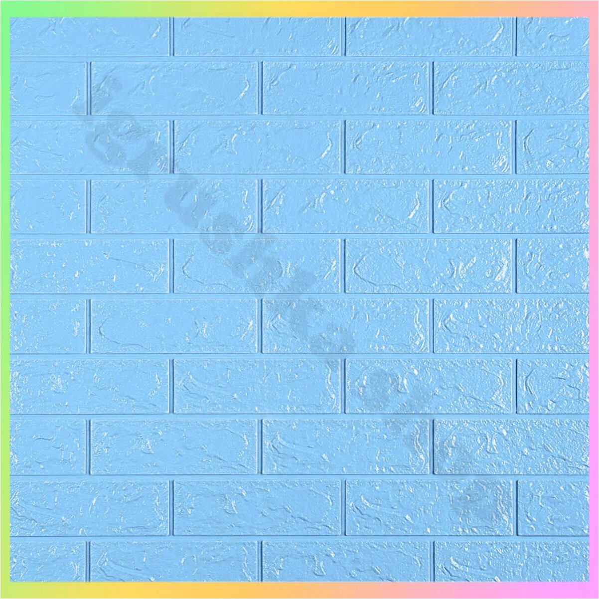 Самоклеючі панелі 3D для стін цегла блакитна 70x77 см легкі декоративні покриття для інтер'єру стінові панелі, фото 1