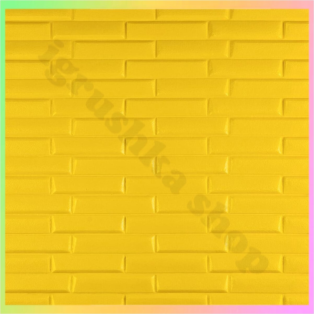 Самоклеючі 3D панелі для стін жовті декоративні покриття без додаткових матеріалів 700х770 мм рельєфні панелі, фото 1