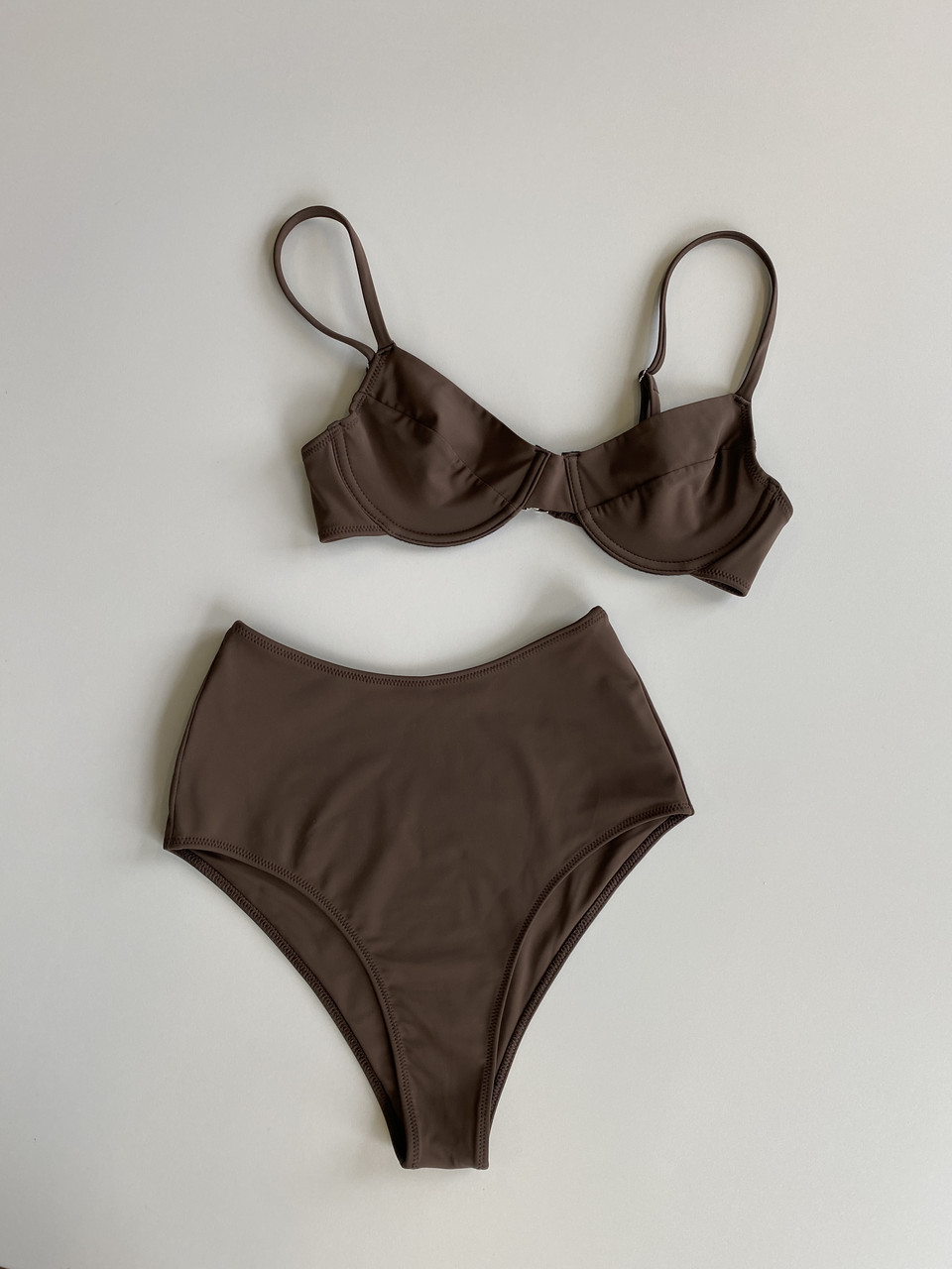 Купальник Frsncesca & Elba із завищеною талією шоколад, фото 1