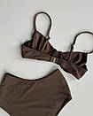 Купальник Frsncesca & Elba із завищеною талією шоколад, фото 4