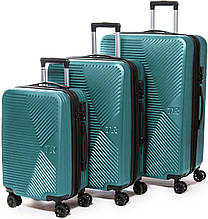 Набір дорожніх валіз Fashion, зелений