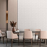 Самоклеючі 3D панелі для стін білі матові цегляні 70х77 см легкі міцні для внутрішнього оздоблення декорування, фото 5