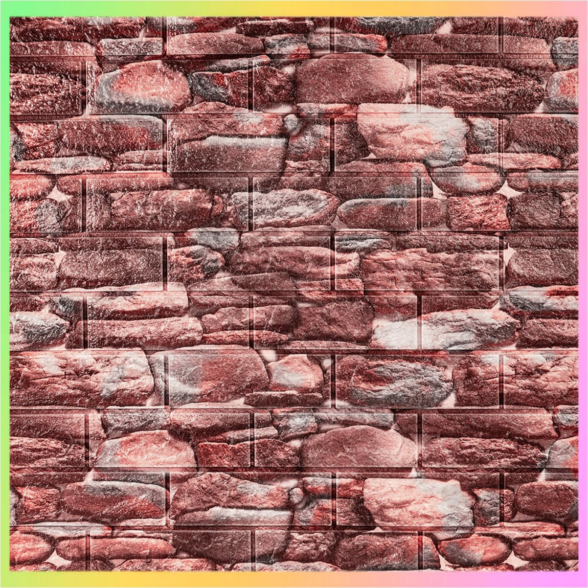 Самоклеюча панель 3D для стін матовий камінь легкий декор інтер'єру без додаткових матеріалів 70х77 см, фото 1