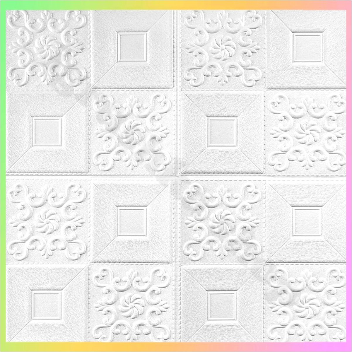 Самоклеюча панель 3D для стін стелі декор інтер'єру спінений поліпропілен 700х700х5 см шумоізоляція утеплення, фото 1