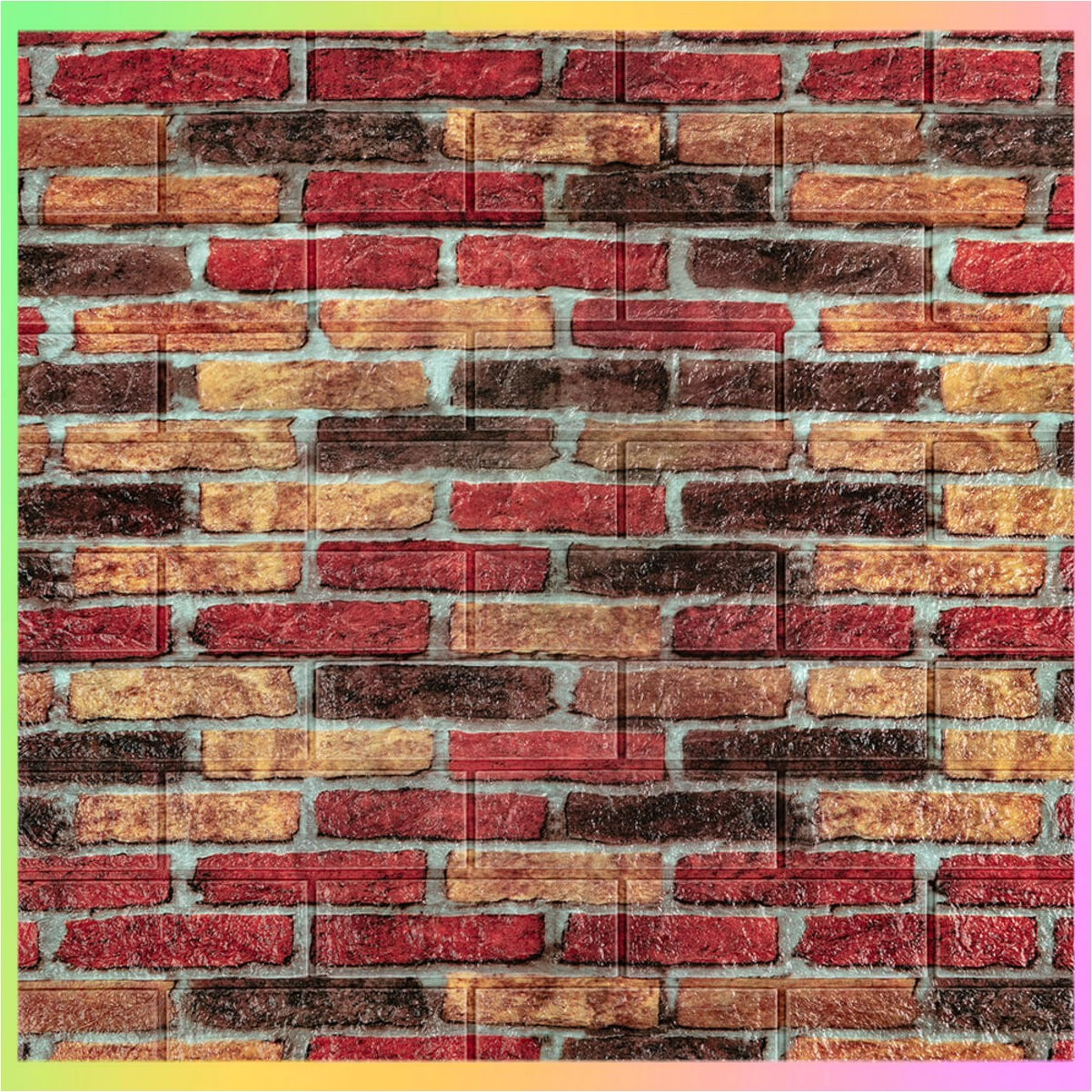 Самоклеюча 3D панель для стін бежево-коричнева цегла Катеринославська 70x77 см декор інтер'єрний елемент оздоблення, фото 1