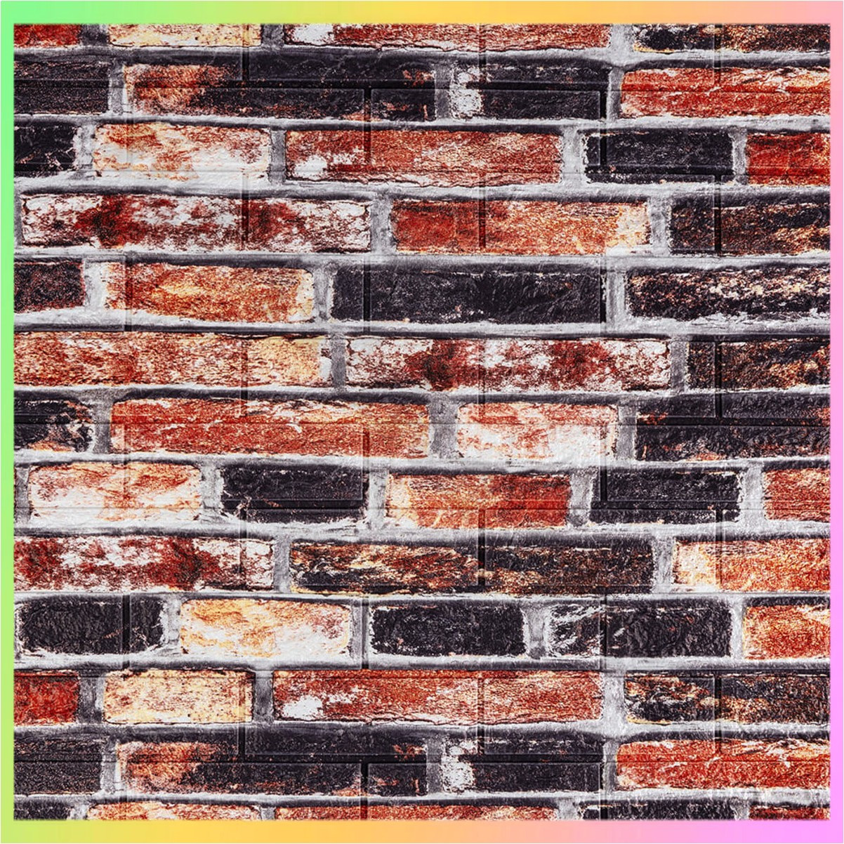 Декоративна 3D панель, що самоклеїться, сіро-синя цегла для стін розмір 70х77 см внутрішньої обробки інтер'єру, фото 1