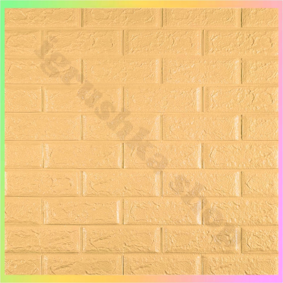 Самоклеючі 3D панелі для стін цегла жовто пісочна легкі декоративні покриття для інтер'єру 700х770х5 см, фото 1