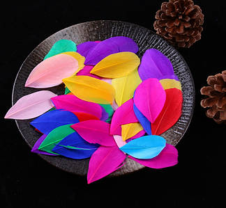 Декоративне Пір'я / Пухнасті / Упаковка ≈ 45-50 шт / від 4 до 8 см / Яскравий Мікс №1