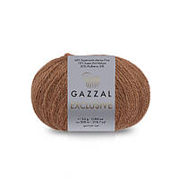 Gazzal EXCLUSIVE (Газзал Ексклюзив) №9929 коричневий (Пряжа вовна мериноса з мохером на шовку, нитки для в'язання)