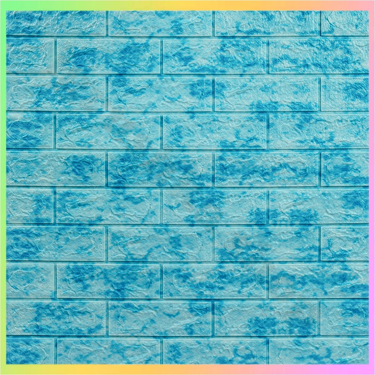Декоративна 3D панель, що самоклеїться, під блакитний мармур для стін 70x77 см легкий монтаж гіпоалергенний інтер'єрний декор, фото 1