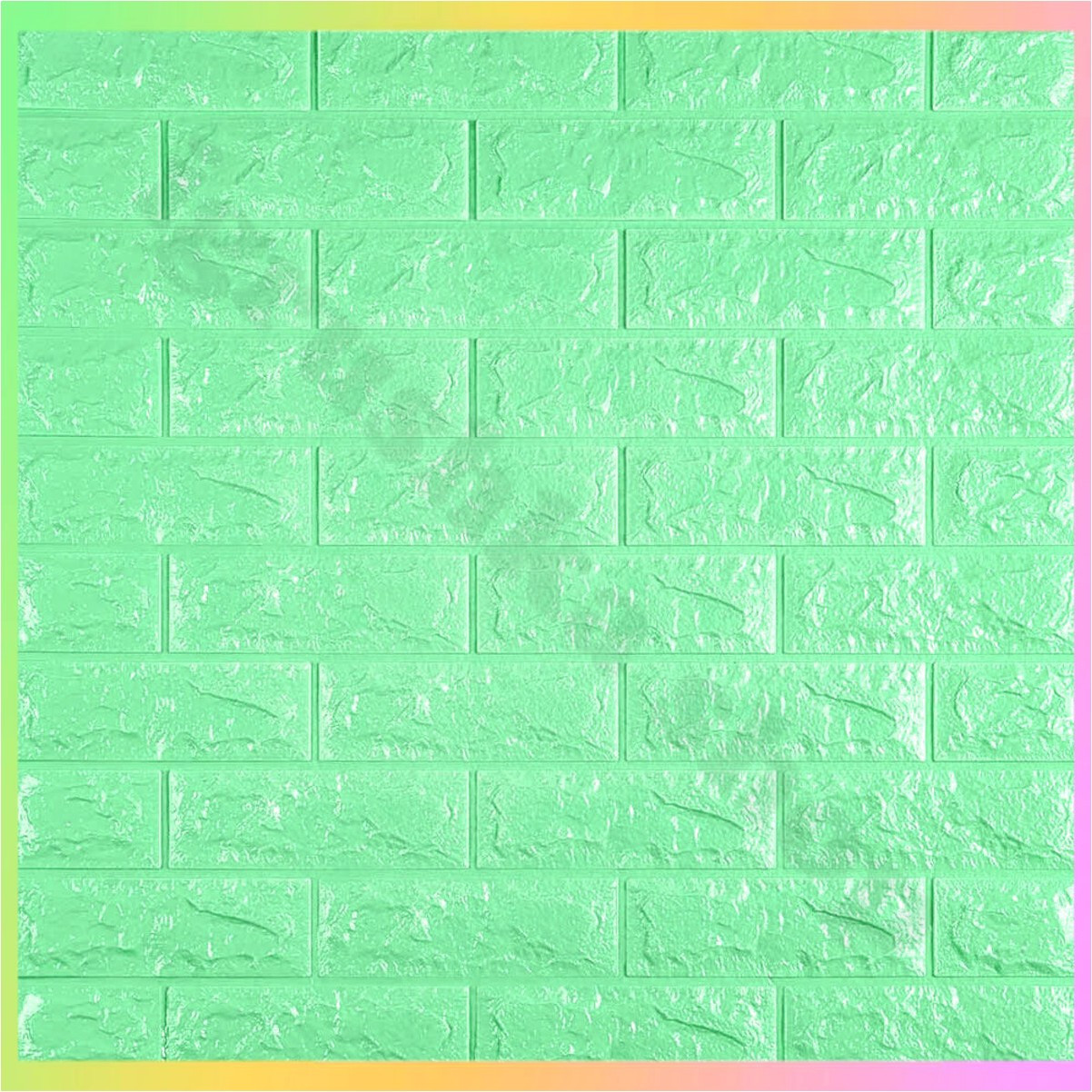 Самоклеючі 3D панелі для стін цегла м'ятна легкі міцні декор теплоізоляція пористий поліпропілен 70x77 см, фото 1