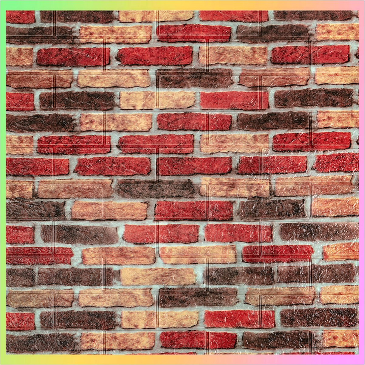 Самоклеючі 3D панелі для стін Катеринославська цегла декоративне покриття інтер'єрне оформлення 700х770х3 см, фото 1