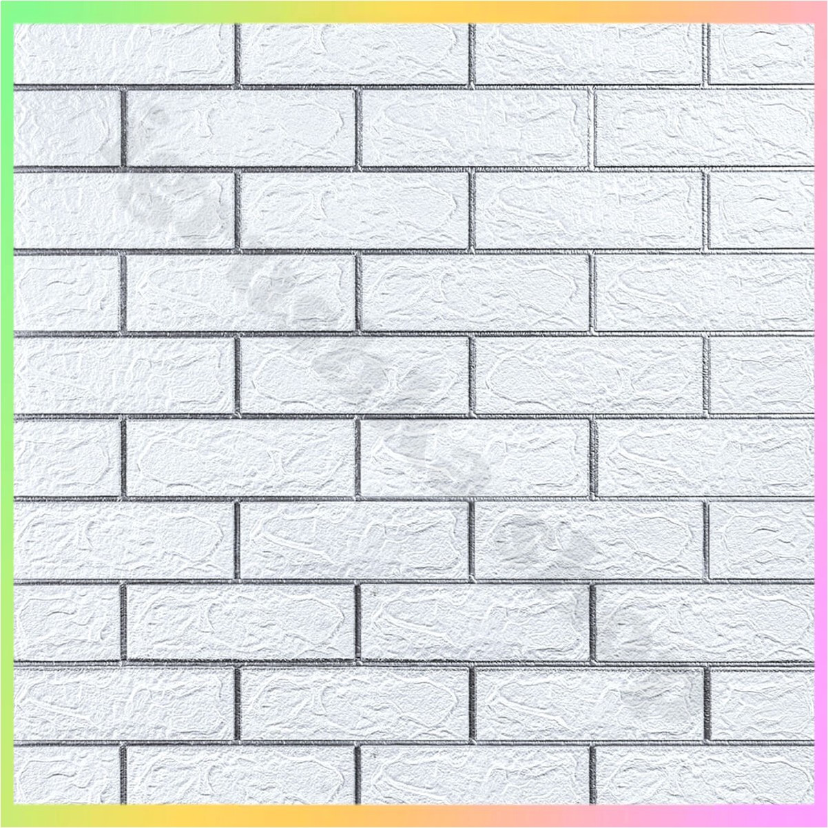 Самоклеюча 3D панель біла цегла декоративне покриття для стін без додаткових матеріалів 70х77 см, фото 1