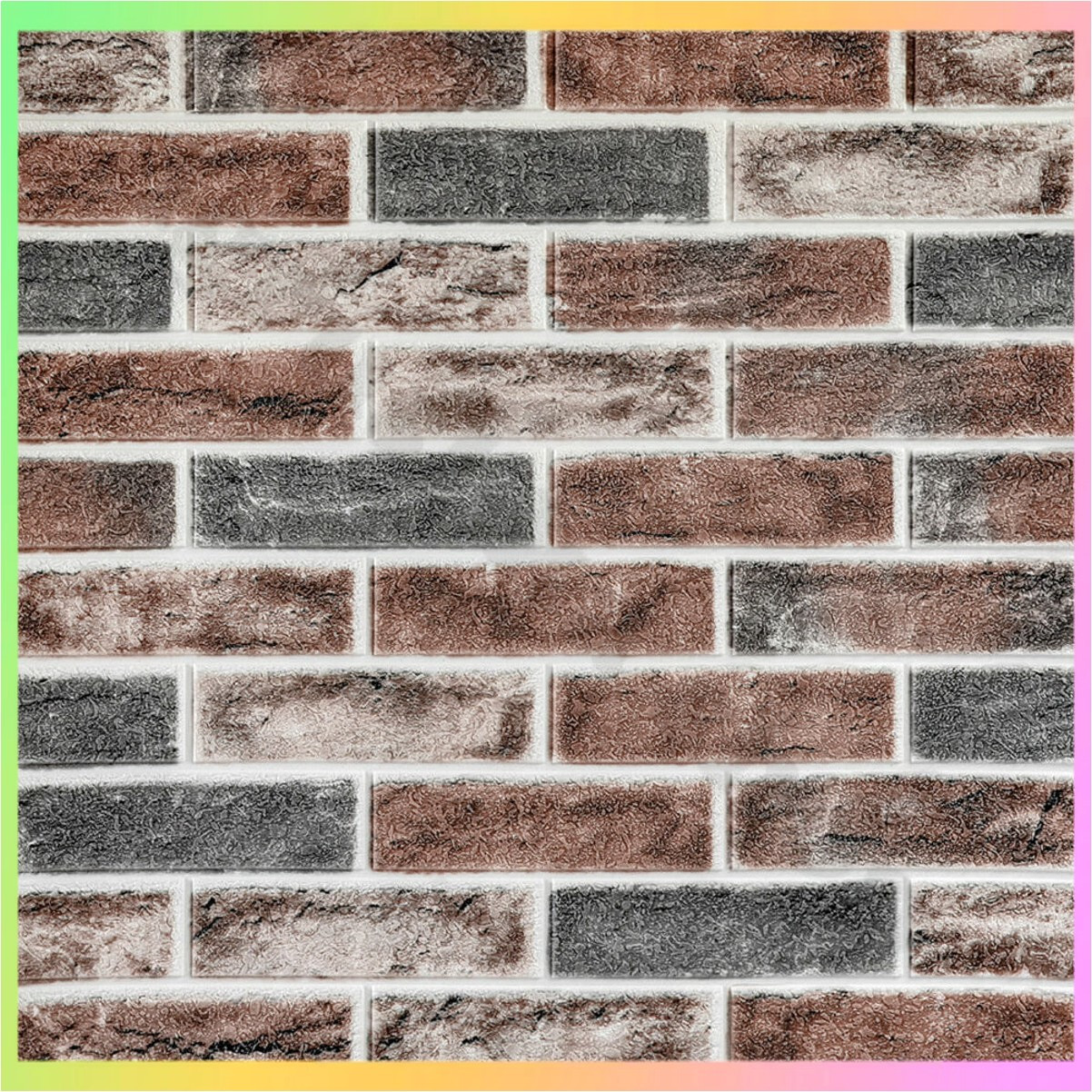 Самоклеючі 3D панелі під цеглу оранжевого кольору 70x70 см для декору стін та теплоізоляції приміщень, фото 1