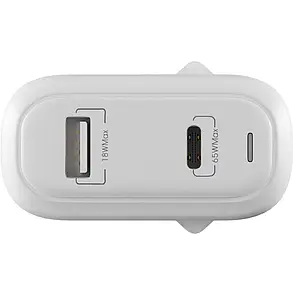 МЗП блочок 65W GaN USB-A/USB-C GaN65WAC white Globex UA UCRF, фото 2
