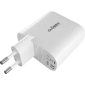 МЗП блочок 65W GaN USB-A/USB-C GaN65WAC white Globex UA UCRF, фото 3