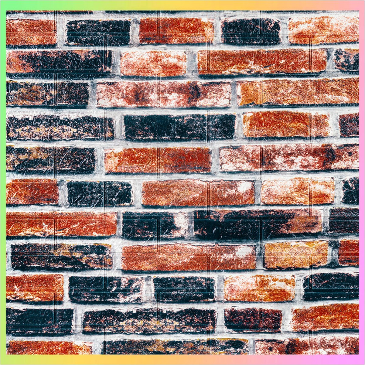 Самоклеючі 3D панелі цегла Катеринославська для стін декорування інтер'єру розмір 70х77 см універсальні оздоблювальні матеріали, фото 1