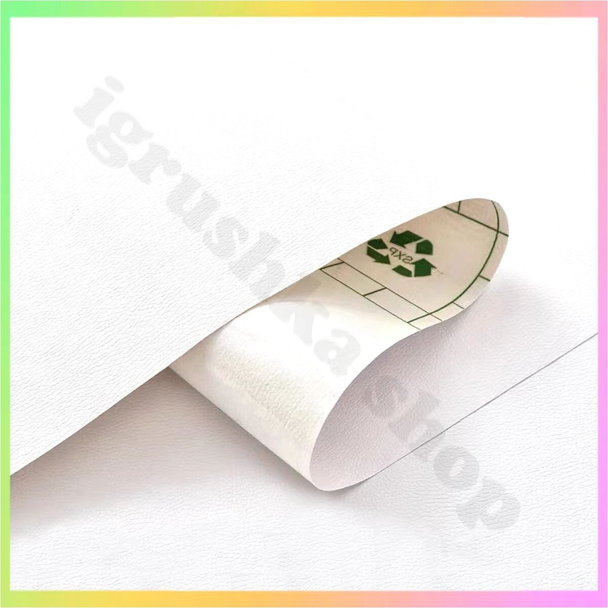 Самоклеюча екошкіра рулон 137х100 см для ремонту меблів авто біла текстура рельєфна заміна натуральної шкіри, фото 1