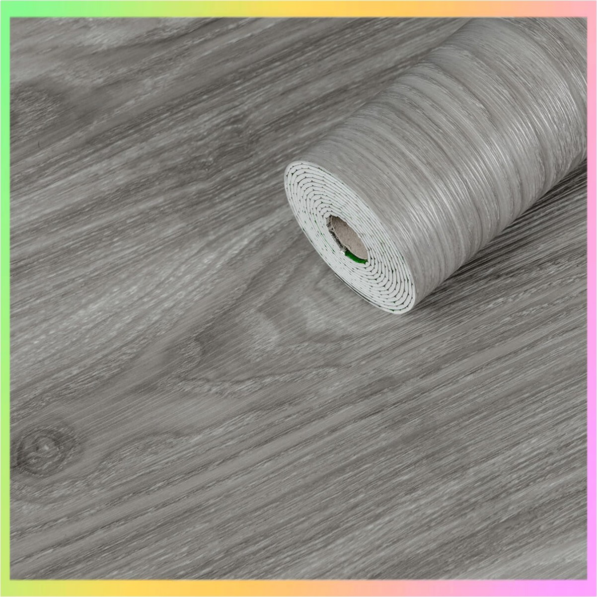 Самоклеюча вінілова плитка рулонна для оздоблення інтер'єру 60х300 см попеляста вологостійка матова, фото 1