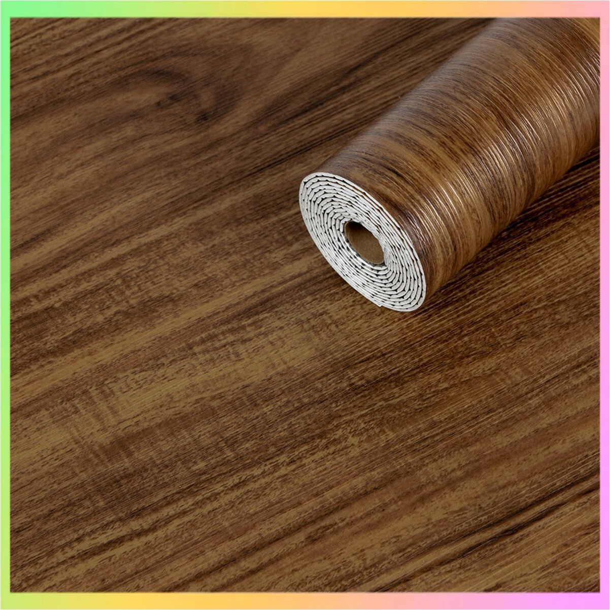 Самоклеюча вінілова плитка для стін коричнева рулон вологостійка 60х300 см для внутрішнього оздоблення інтер'єру, фото 1