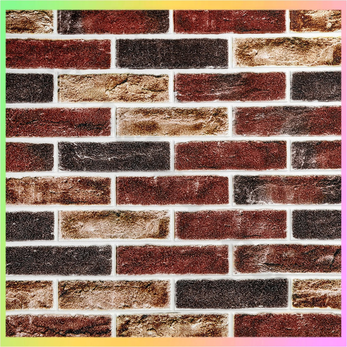 Самоклеюча 3D панель для стін цегла бежева 70х70 см декорування інтер'єрів оздоблення приміщень облицювання, фото 1