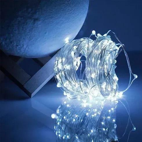 Світлодіодна гірлянда нитка краплі роси дріт 50 м 500 LED холодний білий від мережі Jb, фото 1