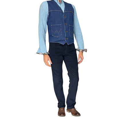 Джинси вельветові Wrangler 100% cotton Dark Blue, фото 1