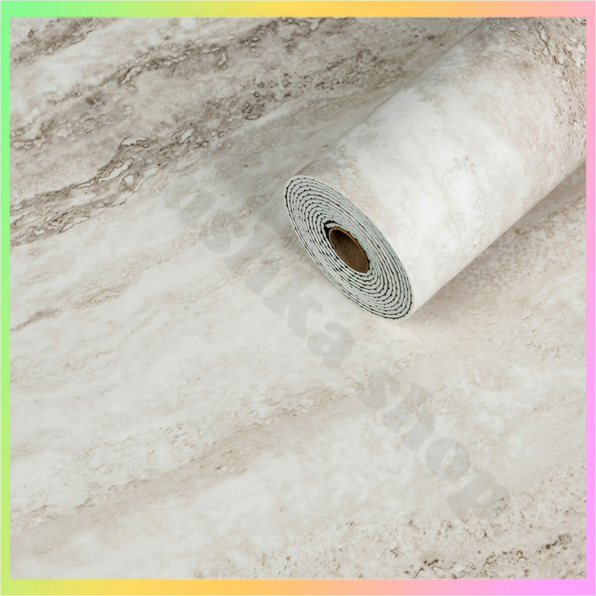 Вінілова плитка, що самоклеїться, рулон 60х300 см перламутровий мармур глянець для обробки інтер'єру декор стін підлоги, фото 1