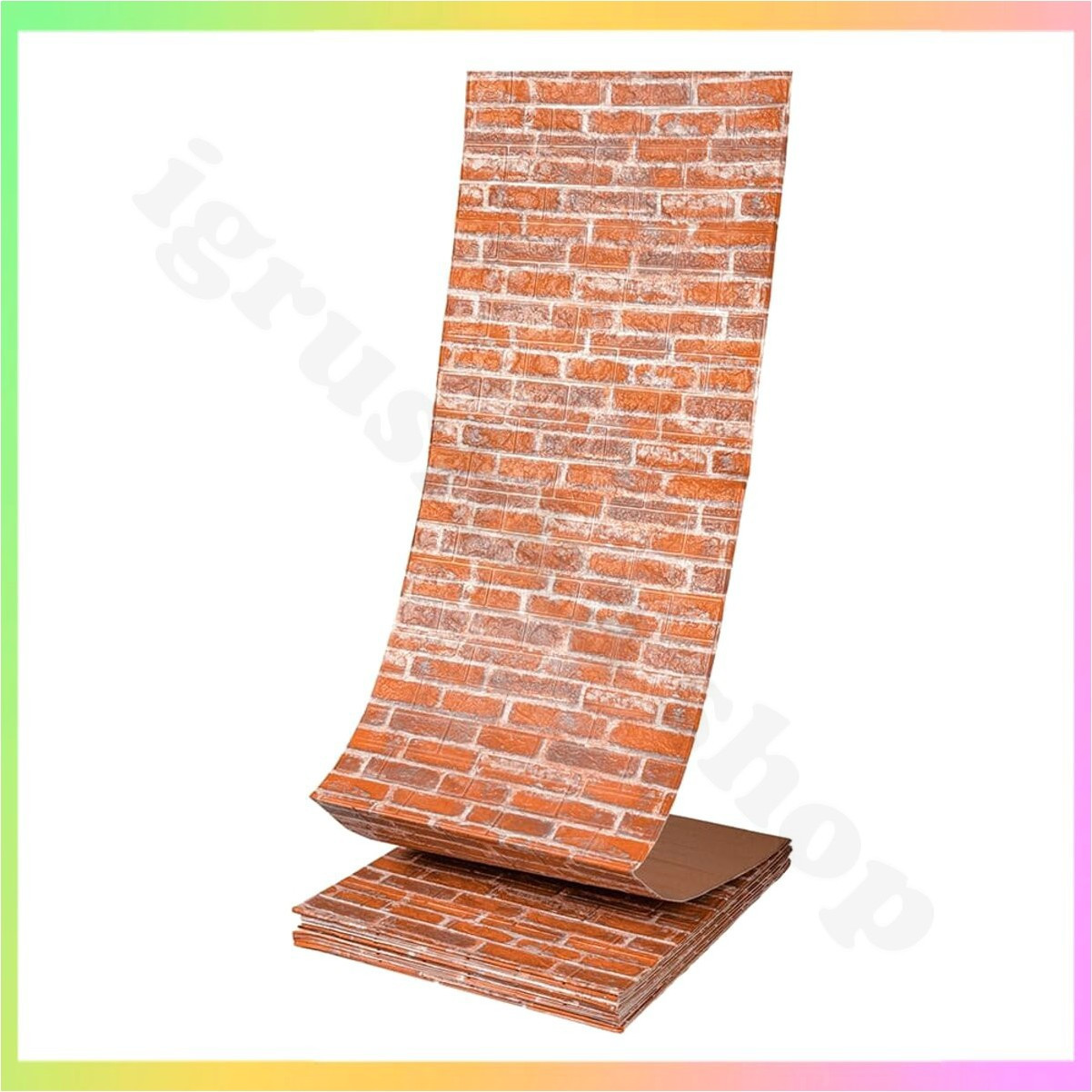 Самоклеюча 3D панель цегла Руда для стін та стель легкий монтаж універсальний дизайн спінений поліпропілен 196х70х3 см, фото 1