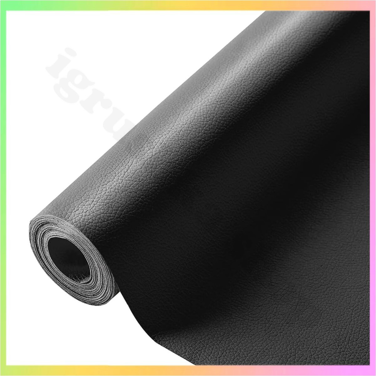 Самоклеюча екошкіра для реставрації меблів авто чорна рельєфна вологостійка 137х300 см 0.5 мм ремонтний матеріал, фото 1