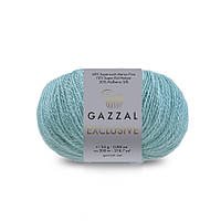 Gazzal EXCLUSIVE (Газзал Ексклюзив) №9934 бірюза (Пряжа вовна мериноса з мохером на шовку, нитки для в'язання)