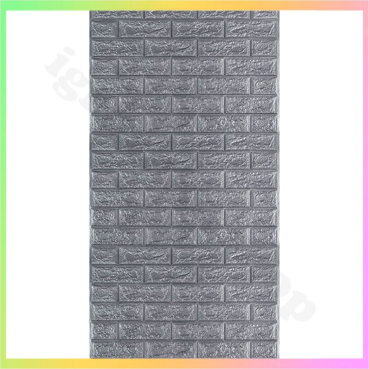 Самоклеюча 3D панель срібна цегла рулон 308 см на 70 см на 3 мм для інтер'єрного ремонту стін, фото 1