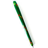 Ручка кулькова Петриківський розпис подарункова дерев'яна КВІТИ УКРАЇНИ синій стрижень Український сувенір, фото 2