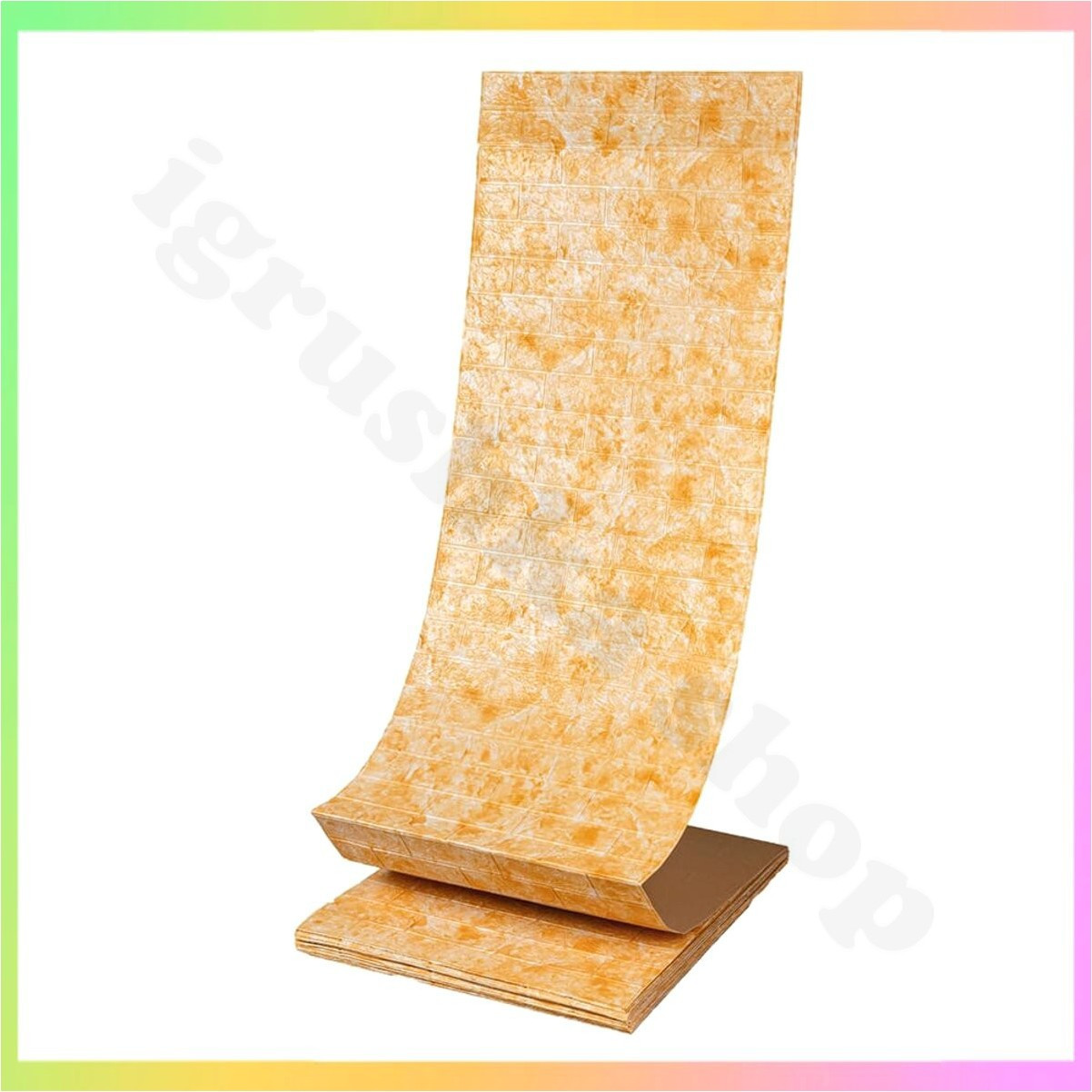 Самоклеюча 3D панель мармур бежевий колір рулон 196х70х3 см легкий монтаж шумоізоляція декоративне оздоблення стін, фото 1