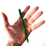 Ручка кулькова Петриківський розпис подарункова дерев'яна КВІТИ УКРАЇНИ синій стрижень Український сувенір, фото 5