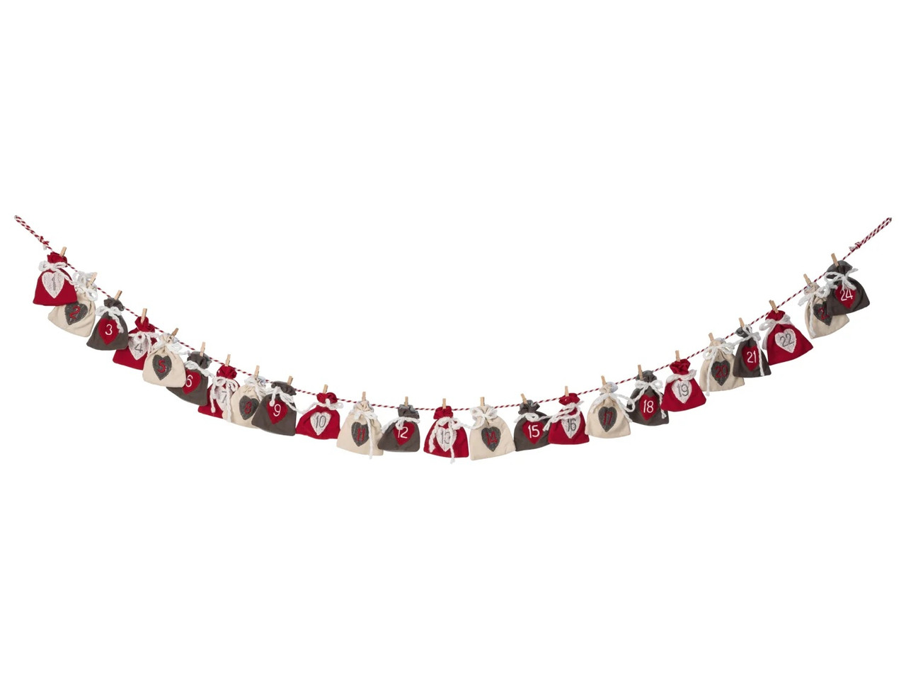 Різдвяний адвент календар Livarno Home 210 см підвісний, новорічний декор на стіну, камін, фото 1