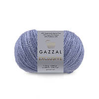 Gazzal EXCLUSIVE (Газзал Ексклюзив) №9938 синій (Пряжа вовна мериноса з мохером на шовку, нитки для в'язання)